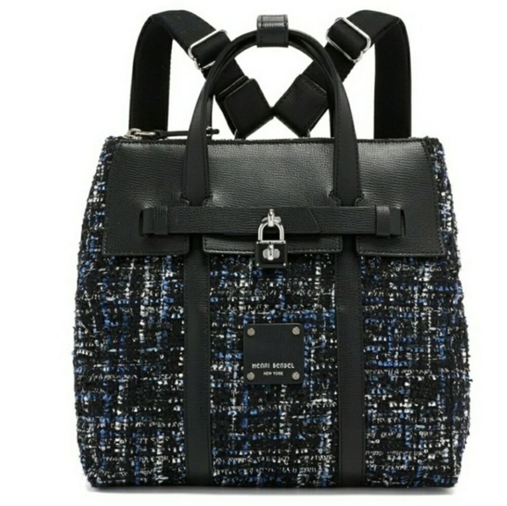 RARE Henri Bendel Large Jetsetter Backpack - Tweed